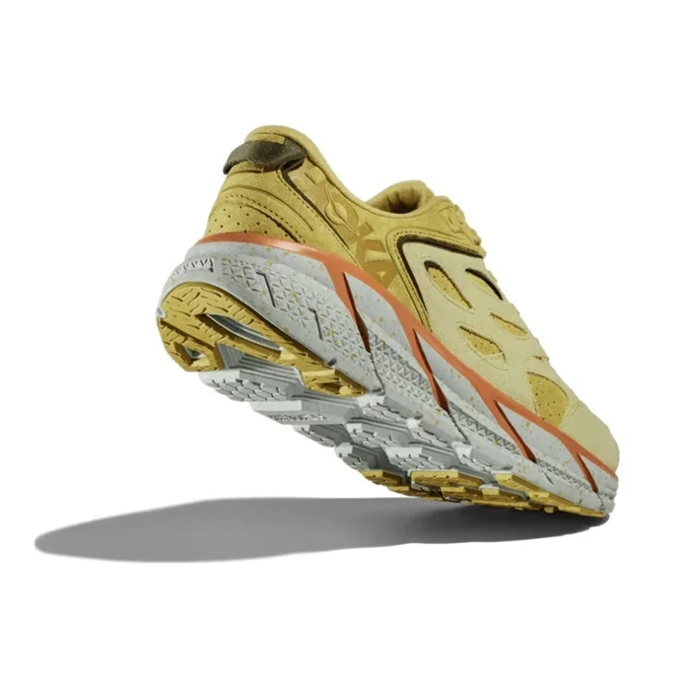 Hoka One One  Clifton L Suede Mens Size 11 Running Shoes Golden Lichen Yellow